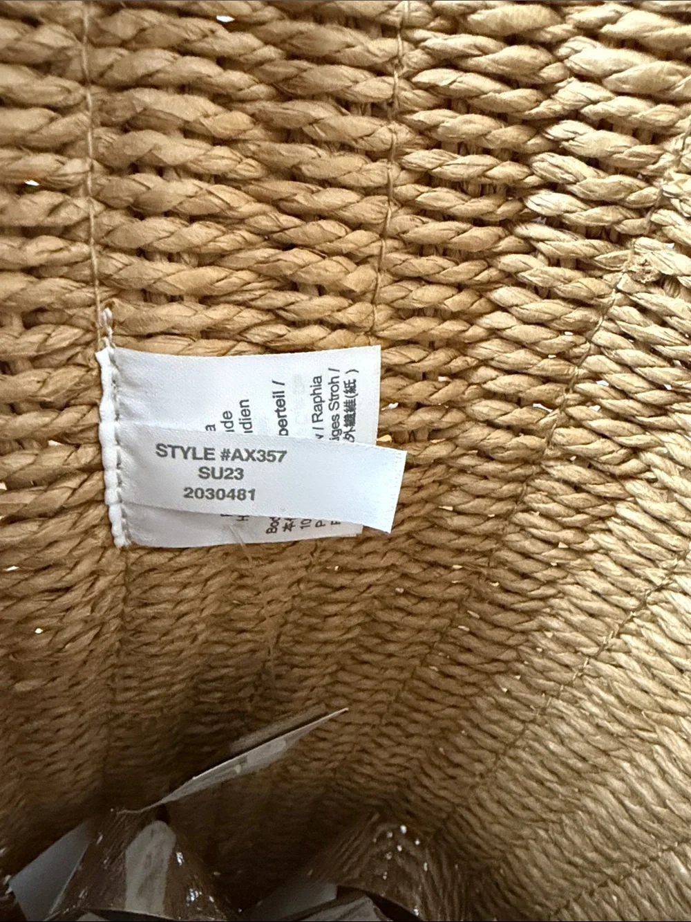 JCrew X-Large Woven Straw Market Tote Bag Leather Handles NWT